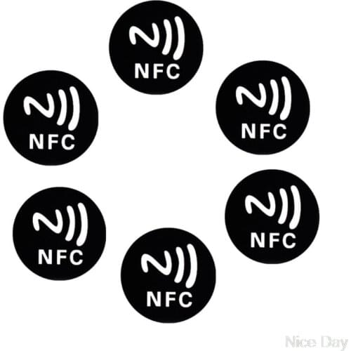 6PCS Black Anti Metal Sticker NFC Ntag213 Tags NTAG 213 Metallic Label Badges A29 20 Dropship