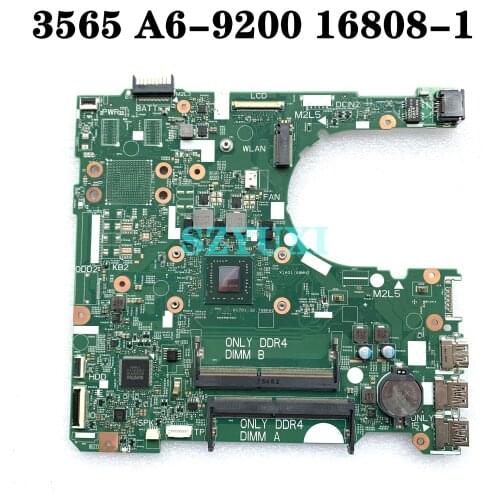 A6-9200 FOR Dell Inspiron 3465 3565 Motherboard 16808-1 395RH CN-0NV2JC NV2JC Mainboard DDR4 100%Tested