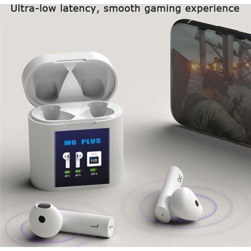 Temperature Testing Wireless Headphones Bluetooth 5.0 Earphone for M6 Plus with LED Display Waterproof Noise Cancelling Function