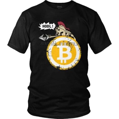 Bitcoin HODL Your Cryptos Cryptocurrency T Shirt Mens 100% Cotton Print T-shirt Streetwear Tshirt Short Sleeve BTC Tee Tops