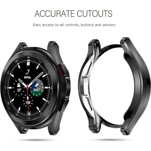 Case for samsung Galaxy watch 4 classic 46mm/42mm TPU Plated all-around Anti-fall Screen protector cover bumper 42/46 mm