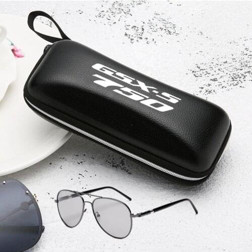 Black leather women man glasses Case sunglasses Case Box for Suzuki GSXS 750 GSXS750 GSX S 750 GSX S750 motorcycle Accessories