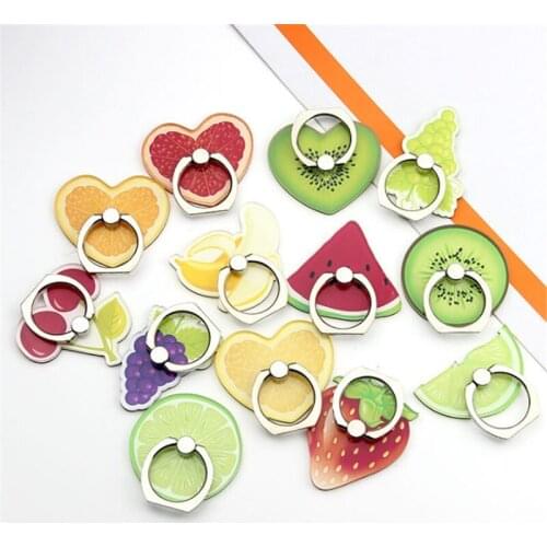 360 Degree Lemon Strawberry Grape Finger Ring Smartphone Stand Holder Mobile Phone Holder Stand For Iphone X 6 7 Huawei P20 Lite