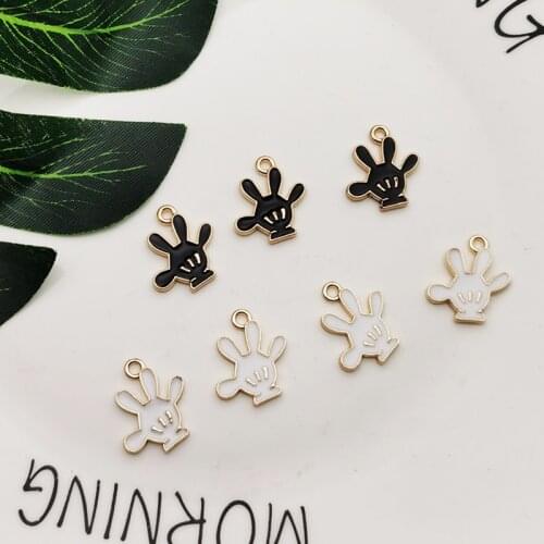 20pcs Cute Alloy Head Enamel Charms Earring Pendant Fit DIY Jewelry Making Accessory 19*20mm Mouse Head Bracelet Finding