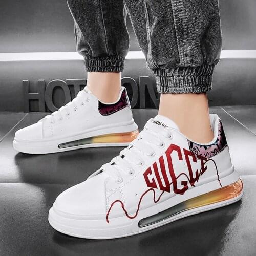 Fashion real air cushion mens shoes McQueen white shoes graffiti gradient soles sports running shoes youth sports running shoes