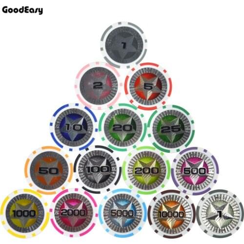 2019 Hot New Casino Texas Hold'em ABS Poker Chips Star Trim Sticker Wholesale Cheap Baccarat Upscale Poker Chip Set Accessories