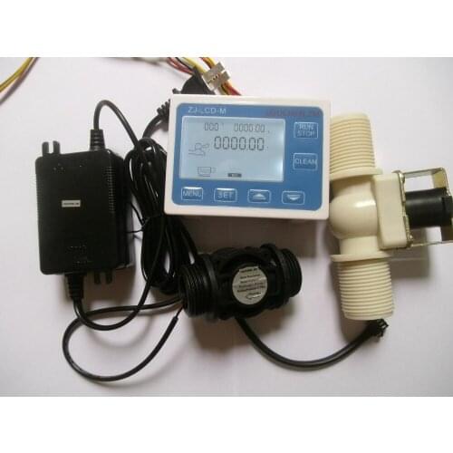 LOUCHEN ZM G1" Water Flow Control LCD Display+Flow Sensor +Solenoid valve +Power Adapter