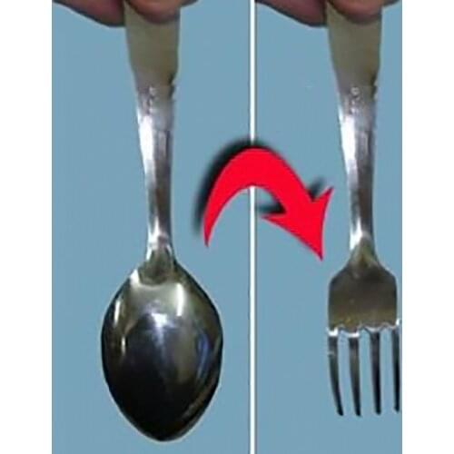 Spoon to Fork Magic Tricks Metal Spoon Vanish Forks Appearing Close Up Illusions Mentalism Magic Props Professional Magician