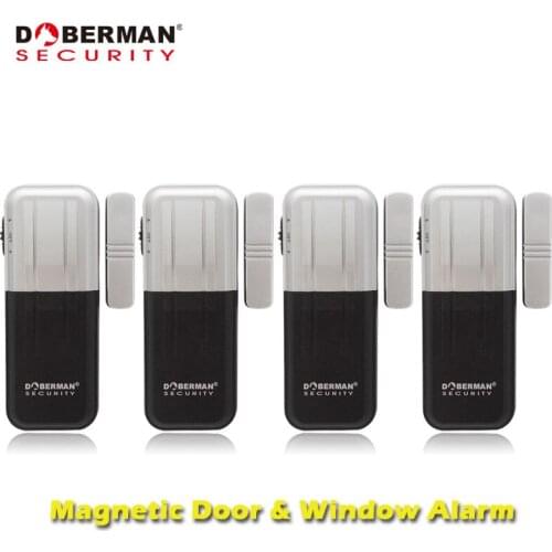 4pcs Security Magnetic Door Window Alarm Sensor Detector Security Alarm Sensor Alarma for Home Security Warning Burglars