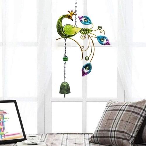 Peacock Design Metal Wind Chimes Outdoor Garden Hanging Ornament Art Crafts Home Decor Friends Family Gifts