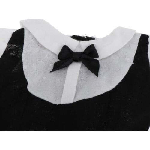 Miniature Maid Uniform Servant Clothes with Apron Hair Band for 1/3