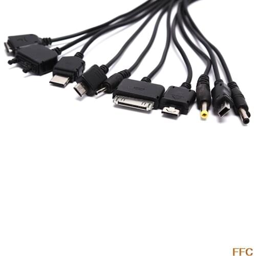Multi Pin Cable Charger Usb Adapter Data Wire Cord 10 In 1 Multifunction Transfer Universal