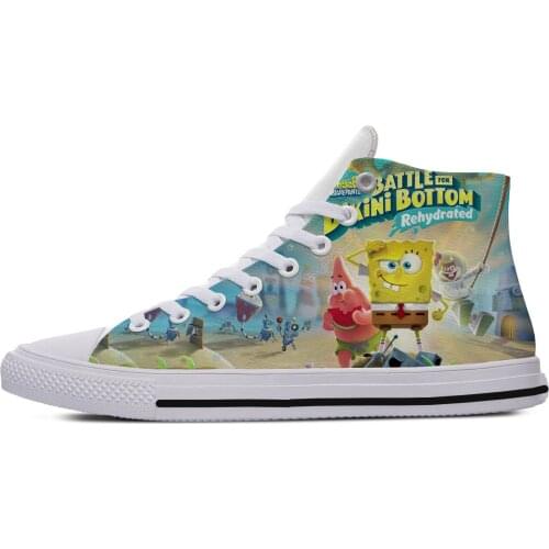 Zapatos De Hombre Print Cartoon SpongBob SquarePants Patrick Star Squidward Tentaclesmen Men Casual Shoes Sneakers 2020
