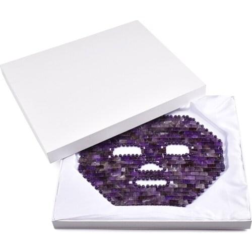 Natural Amethyst Jade Mask Face Massager Gouache Stone Facial SPA Cold Therapy Crystal Mask Relaxation Massage Beauty Tool