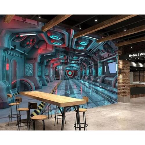 Beibehang Custom wallpaper 3d photo mural stereo personality space capsule spaceship restaurant mural 3d wall papers home decor