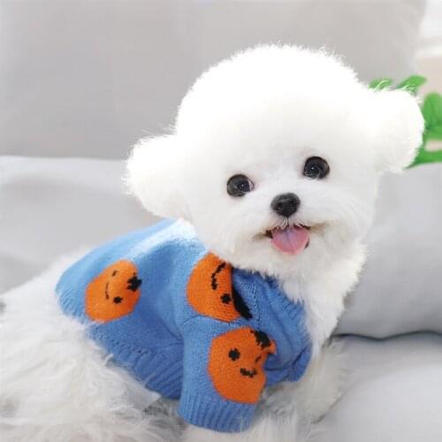 Puppy clothes pet sweater autumn winter sweater for Teddy Kitty Shannarui Boomerang small dog clothes open button
