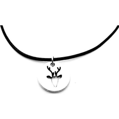 Origami Love Deer Horn Antler pendant Necklace Hollow Outline Animal Moose Necklaces for Women Minimalist Jewelry