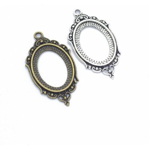 10 Pieces/Lot 18*25 mm Pendant Base Cabochon Tray Settings DIY Necklace Charms For Jewelry Making