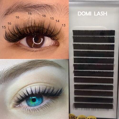 Easy Fan Lash Extension 8-15mm Length Mixed To Fan Blooming Easily Eyelash Extension 0.03 0.05 C D Curl For Sale