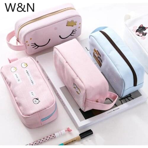 School Pencil Case Cat Pencil Case for Girls Boy Big capacity Canvas Pencil Bag Storage Bag Pen Pouch School Supplies Stationery