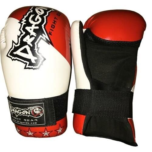 L / Kick Boxing Red Dragon Warrior Sports Leather Gloves Tiger Muay Thai Boxing Pads Fighting Women Men SandaThai Glove box MMA