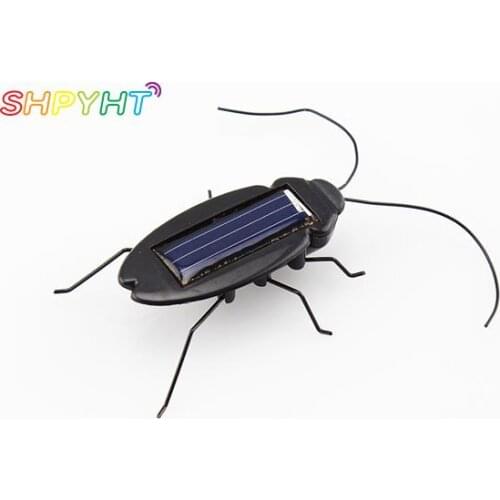 Solar Power Energy Cockroach 6 Legs Black Children Insect Bug Teaching Fun Gadget Toy Gift Top quality NEW 2021