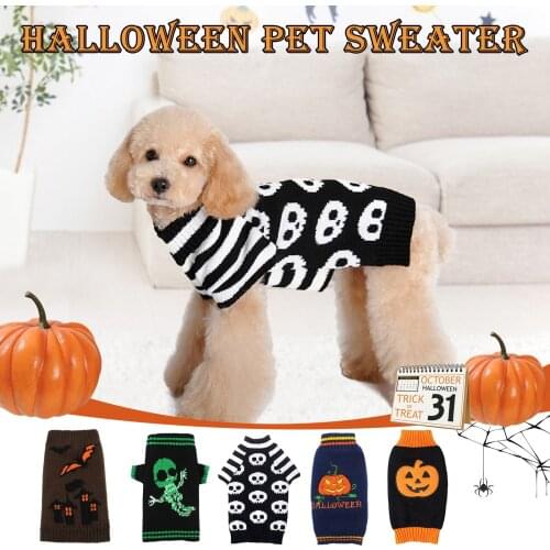 Halloween Warm Pet Knitte Coat Pet Clothes Dog Sweater Cat Costume For Small Dogs Halloween Clothing Cat Dogs Sweater #P3