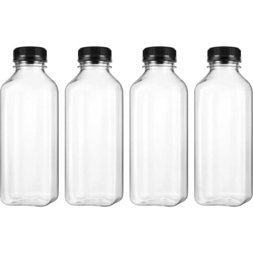 UKCOCO 4PCS Plastic Storage Jars Storage Bottles Juice Bottles for Home Drinks Beverage