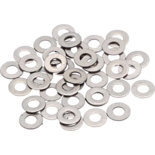 Universal 50Pcs Solid Stainless Steel Crush Washers Seal Flat Ring Set