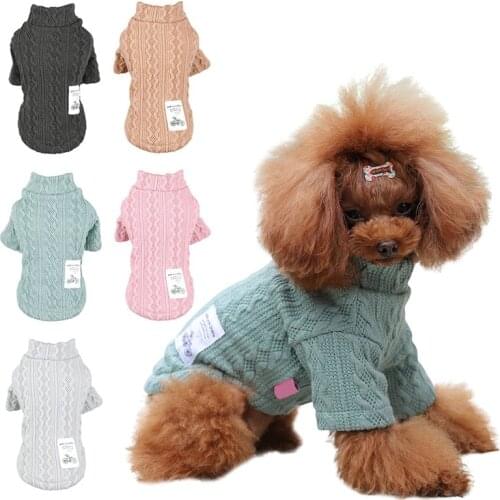 Puppy Dog Knit Sweater Pet Cat Warm Winter Classic Sweaters Knitted Turtleneck Small Dogs Kitten Cats Soft Knitwear Apparel 2020