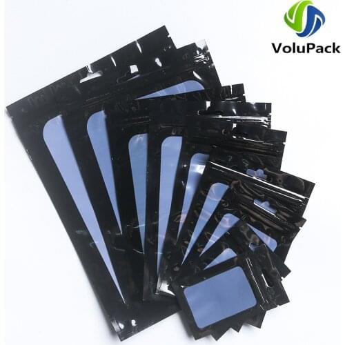 High Quality Eco Plastic Bags Clear Window Flat Tear Notch Pouches Phone Accessories Zip Lock Packaging Bags With Butterfly Hole