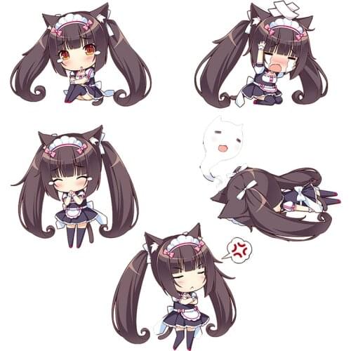 Three Ratels CD1 funny NEKOPARA_CHRONICLE Chocola Cartoon Waterproof Decal Cute cats ear girls sticker on Wall Fridge car