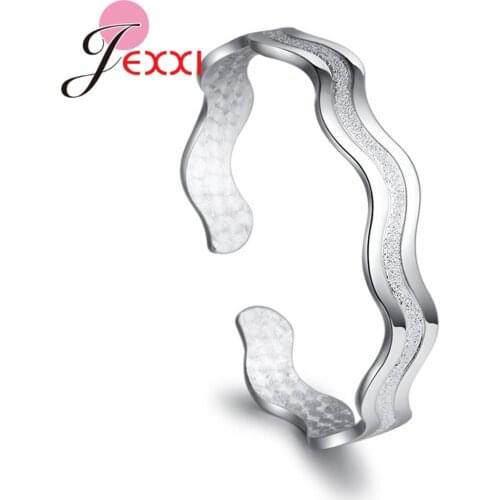 New Arrival Engraving Wave Pattern 925 Sterling Silver Wide Bracelet Cuff Bangle For Women Girls Fashion Jewelry Wholesale