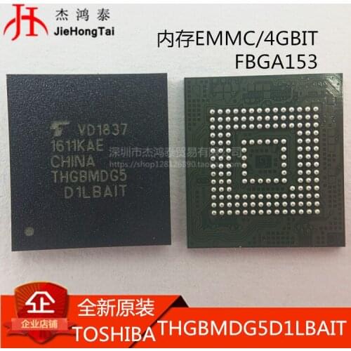100% New&original THGBMDG5D1LBAIT FBGA153EMMC 4GBIT NAND EEPROM In Stock