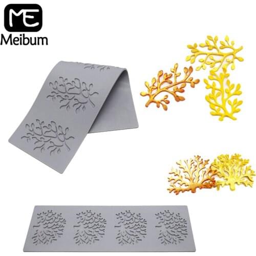 Meibum 2 Types Coral Lace Mat Silicone Mold Sugarcraft Paste Decorating Mould Fondant Cake Molds Clay Polymer Baking Tools