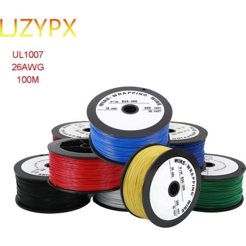 26awg UL1007 100m OK Wrapping Cable Wire Welding PCB Jumper Solid Flying Line Electronic Tinned Copper Single Core Hook Up Cord