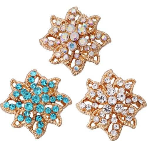 5pcs/lot New Snap Button Jewelry 18mm Charm Hollow Flower Snap Buttons Fit Snap Bracelet for Women Snaps Buttons Jewelry ZA036