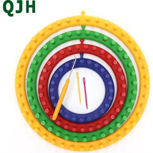 6pcs/set DIY Knitting Tool Set Round Knitter Looms Ring Yarn Needle Sock Scarf Hat Maker Weave Loom Kit Craft Sewing Tool