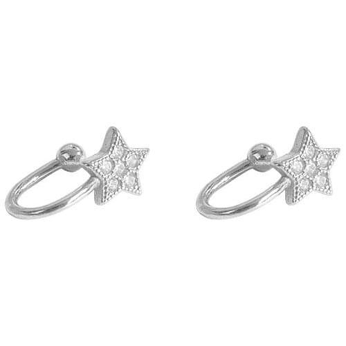 A Girl' Fashion Star Bead Ear Cuff Women Clip Earrings no Piercing Earings Jewelry Prevent allergy