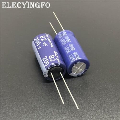5Pcs/20Pcs/50Pcs 82uF 200V82UF Suscon SL Series 12.5x25mm 200V82uF Aluminum Electrolytic capacitor