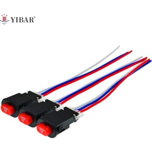 Motorcycle Hazard Light Switch Double Warning Flasher Emergency Signal w/3 Wires Lock