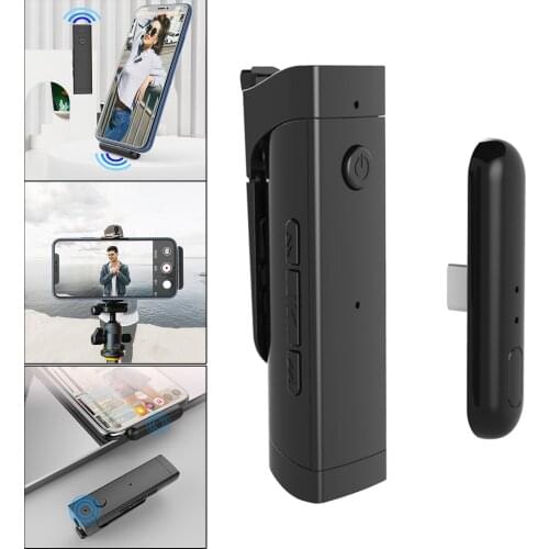 Clip-on Wireless Lavalier Microphone Kit Noise Reduction Bluetooth Lapel Mic for Phones Tablets for Vlogging Content Creator
