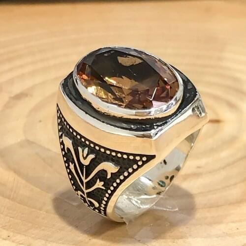 Zultanit Stone Knight Case Special Production Silver Men 'S Ring