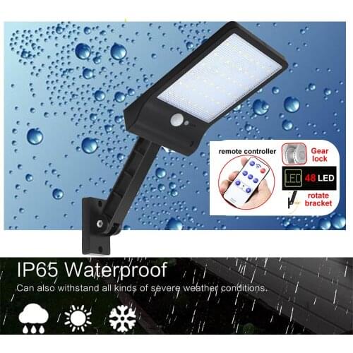 Remote control Upgraded 800lm Solar Lamp Outdoor Waterproof 48 Led Spotlight motion Sensor for garden wall spotlight floo