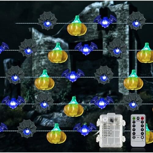 Halloween String Light 3 Meter 40 LED Pumpkin Light Bat String Lights for Indoor/Outdoor Halloween Party Decor GQ