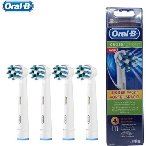 Oral B EB50-4 Cross Action Electric Toothbrush Heads Replacement Teeth Brush Heads for D12 / DB4510 / D16 / D20 / D34