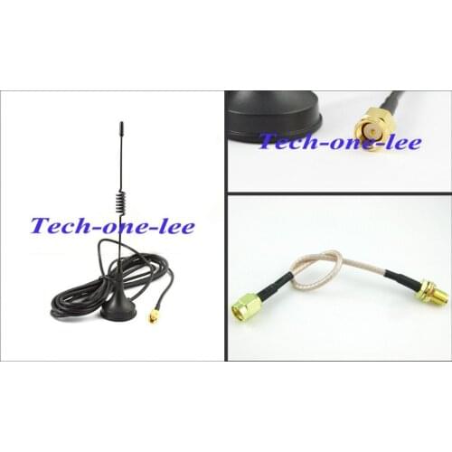 GSM Antenna 433Mhz 5dbi SMA Plug Connector Straight + RP SMA male to SMA female Extension pigtail cable RG316 15cm