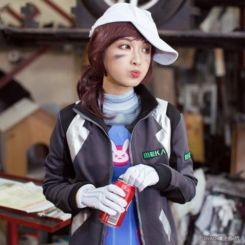 OW D.Va DVA Hana Song Cosplay Costume Shooting Star Jacket Sweatshirt Women Girls Halloween Carnival Costumes