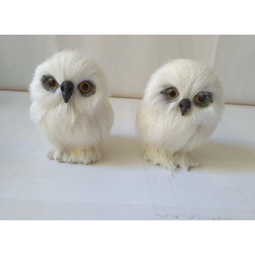 Mini 7x6cm white owl model one lot / 2 pieces ,polyethylene&furs simulation night owls prop handicraft decoration gift a1788