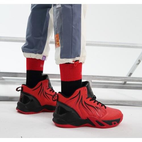 Brand PU Breathable Basketball Shoes Men Rubber Platform Wear-Resistant Non-Slip Basket Sport Homme Mens Sneakers Size 39-44